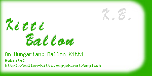 kitti ballon business card